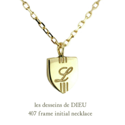レデッサンドゥデュー 407 フレーム イニシャル 華奢ネックレス 18金,les desseins de DIEU Frame Initial Necklace K18