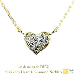 レデッサンドゥデュー 463 キャンディ ハート ダイヤモンド ネックレス 18金,les desseins de DIEU Candy Heart Diamond Necklace K18