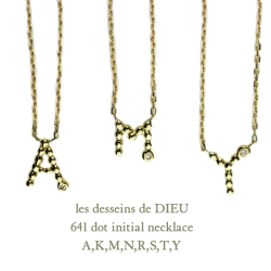 レデッサンドゥデュー 641 ドット イニシャル ダイヤモンド ネックレス 18金,les desseins de DIEU Dot Initial Diamond Necklace K18