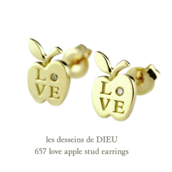 レデッサンドゥデュー 657 ラヴ アップル ダイヤモンド スタッド ピアス 18金,les desseins de DIEU Love Apple Stud Earrings K18