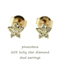 ピナコテーカ 203 ラッキー スター ダイヤモンド 華奢ピアス 18金,pinacoteca Lucky Star Diamond Stud Earrings K18