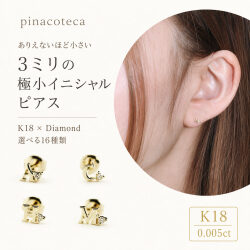 ピナコテーカ 346 タイニー イニシャル スタッドピアス K18 pina346e pinaccoteca Tiny Initial Stud Earring 18金