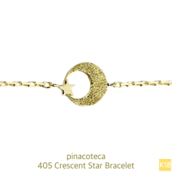 ピナコテーカ 405 クレセント スター ムーン 華奢ブレスレット K18,pinacoteca Crescent Star Bracelet K18