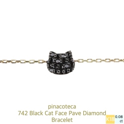 ピナコテーカ 742 黒猫 ブラック ダイヤモンド 華奢 ブレスレット ねこ キャット 18金,pinacoteca Black Cat Pave Diamond Bracelet K18