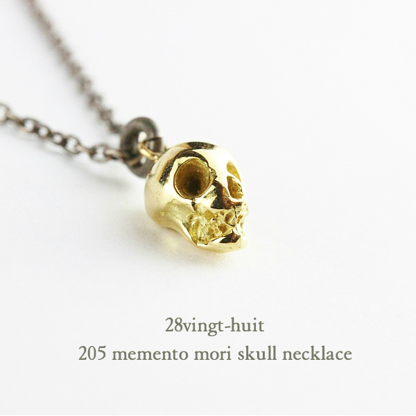 28vingt-huit 205 Memento Mori Skull Necklace K18YG Silver925