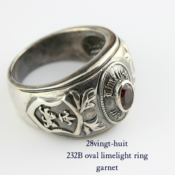 28vingt-huit 232B Oval Limelight Ring Garnet Silver925/ヴァン 