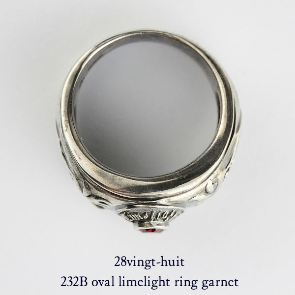 28vingt-huit 232B Oval Limelight Ring Garnet Silver925/ヴァン 