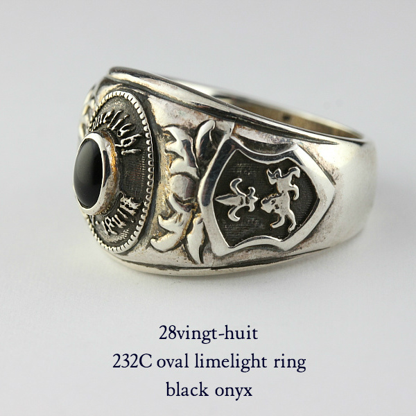 28vingt-huit 232C Oval Limelight Ring Black Onyx Silver925