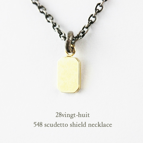 28vingt-huit 548 Scudetto Shield Necklace K18YG Silver925/ヴァン