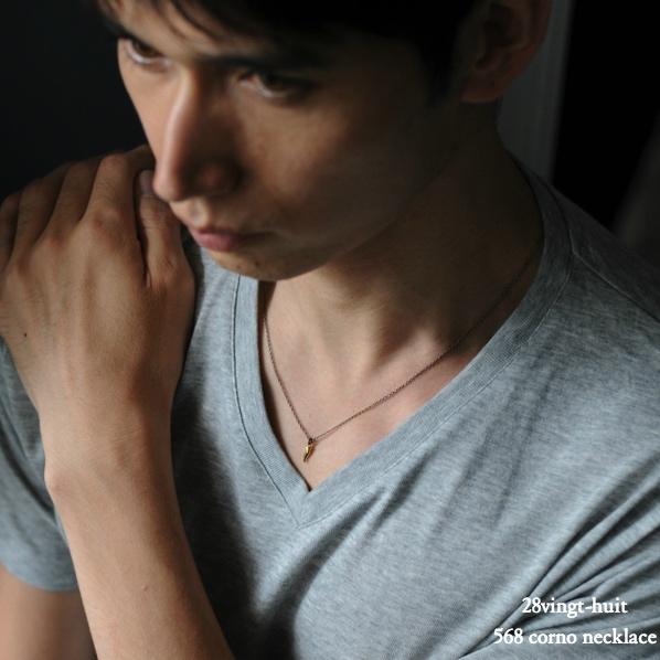 28vingt-huit 568 Corno Necklace K18YG Silver925/ヴァン