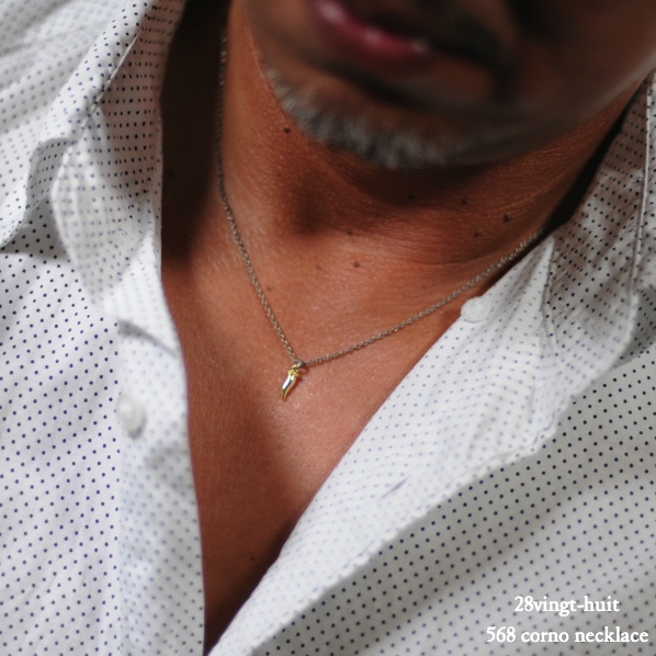 28vingt-huit 568 Corno Necklace K18YG Silver925/ヴァン