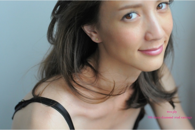 two ply 506 Daisy Diamond Stud Earrings K18YG/トゥー プライ