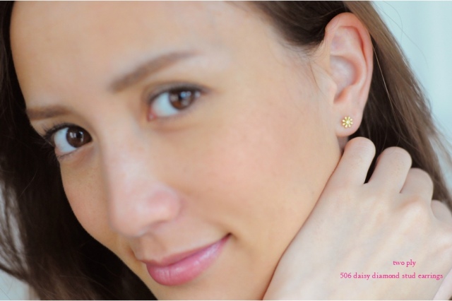 two ply 506 Daisy Diamond Stud Earrings K18YG/トゥー プライ