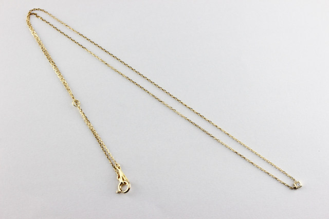 two ply 141 Princess Cut Diamond Necklace K18YG/トゥー