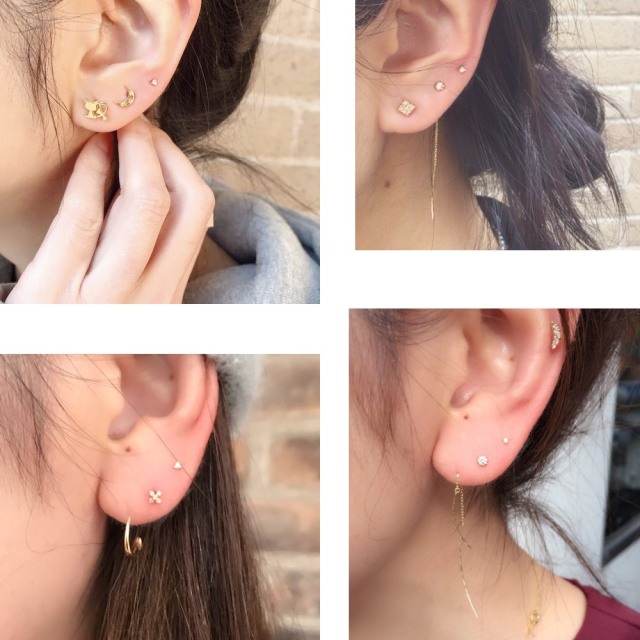 トゥー プライ 173 キャビア 一粒ダイヤモンド スタッド ピアス 18金 Two Ply Caviar Diamond Stud Earring K18yg