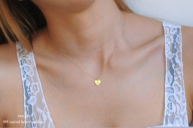 two ply 404 Initial Heart Necklace K18YG/トゥー プライ イニシャル  