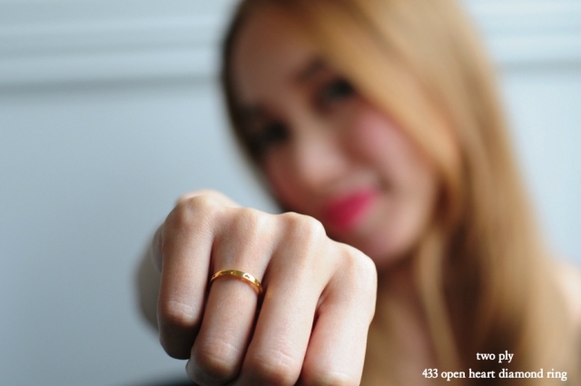 two ply 433 Open Heart Diamond Ring K18YG/トゥー プライ