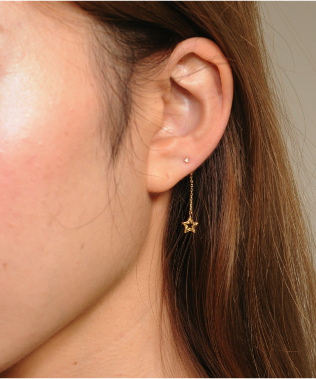 two ply 633 Shooting Star Stud Earrings Back K18YG/トゥー プライ ...