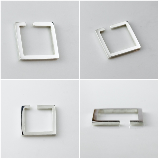 Dieu 39 Square Hoop Ear cuff Silver925/デュー スクエア