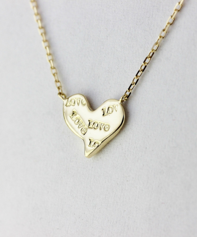 les desseins de DIEU 138 Love Heart Necklace K18YG/レ 