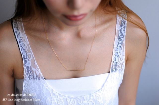 les desseins de DIEU 887 Line Long Necklace 50cm K18YG/レデッサン