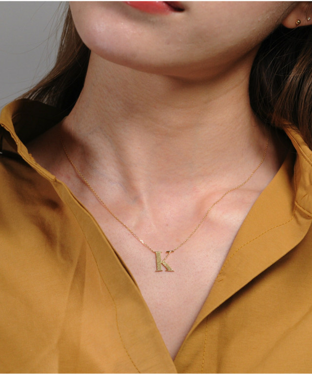 les desseins de DIEU 960 Pop Art Initial Necklace K18YG/レデッサン  