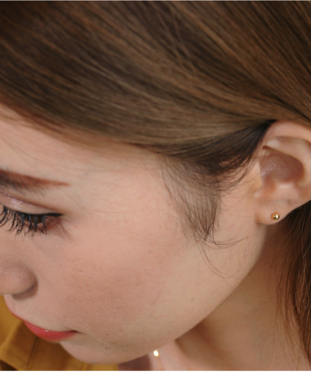 les desseins de DIEU 965 Gold Bits S Stud Earrings K18YG/レ