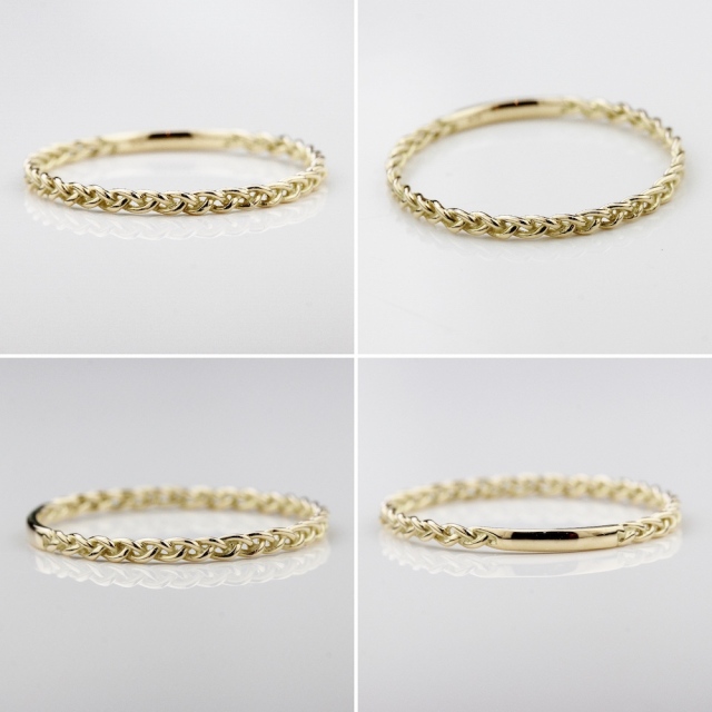 ピナコテーカ 320 ブレード 三編み リング ピンキーリング 18金