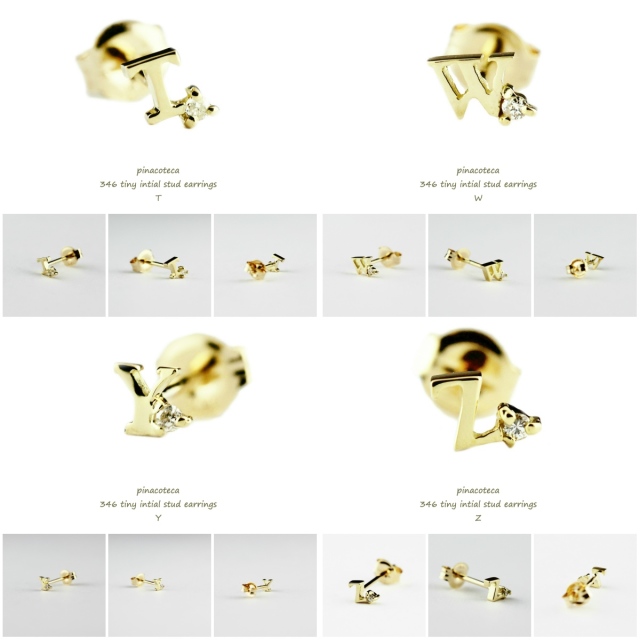 ピナコテーカ 346 タイニー イニシャル スタッド ピアス 18金/pinacoteca Tiny Initial Stud Earrings K18YG ピナコテーカ 346 タイニー イニシャル スタッド ピアス 18金/pinacoteca Tiny Initial Stud Earrings K18YG