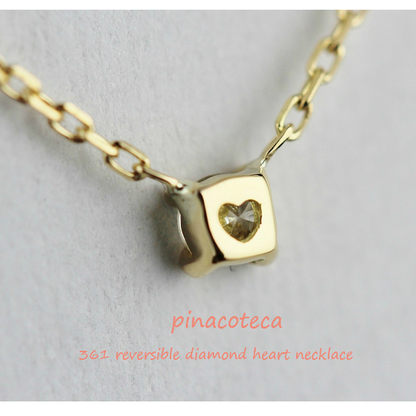 pinacoteca 361 4Prong Reversible Diamond Heart Necklace K18YG  