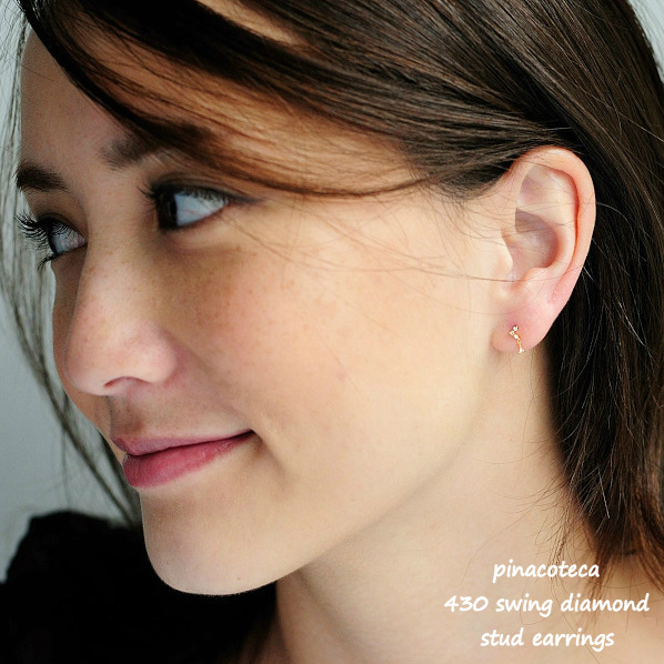 pinacoteca 430 Swing Diamond Stud Earrings K18YG