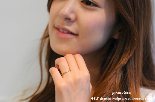 pinacoteca 485 Double Milgrain Diamond Ring K18YG/ピナコテーカ