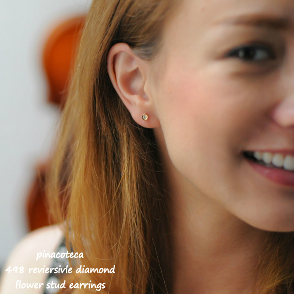 pinacoteca 498 Inlay Reversible Diamond Flower Stud Earrings