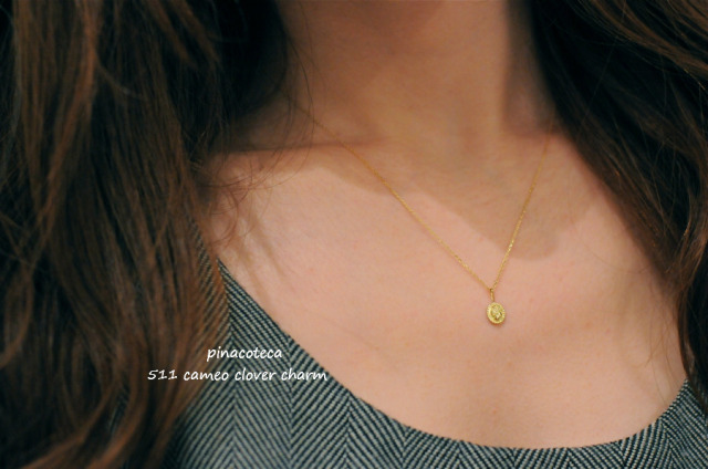 pinacoteca 511 Cameo Clover Charm K18YG/ピナコテーカ カメオ