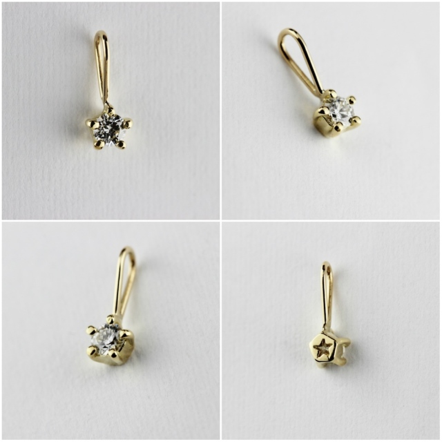 18金　チャーム pinacoteca 675 Stamp Initial Number Charm K18YG/ピナコテーカ