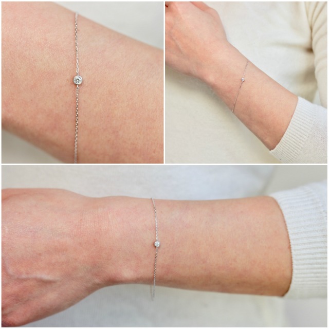 Les Desseins De Dieu Solitaire Diamond Bracelet K10wg レデッサンドゥデュー 一粒ダイヤモンド ブレスレット 10金