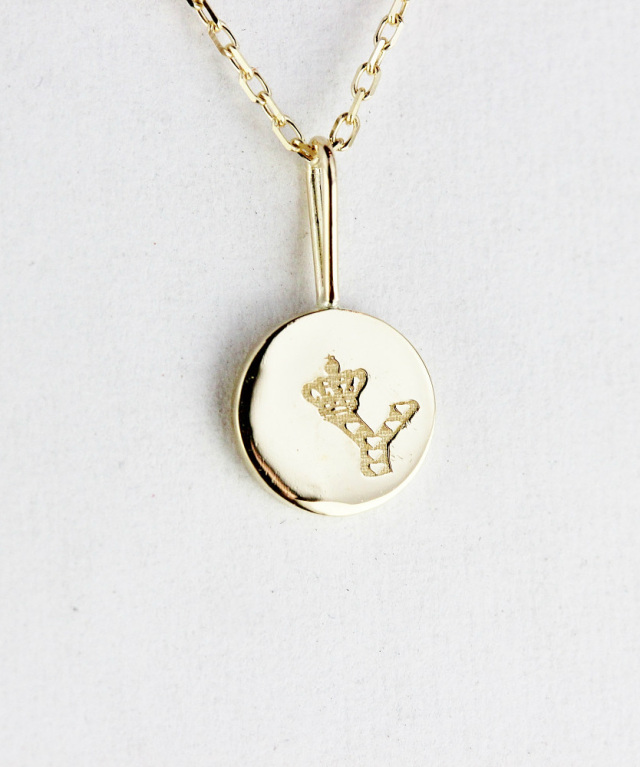 18金　チャーム pinacoteca 675 Stamp Initial Number Charm K18YG/ピナコテーカ