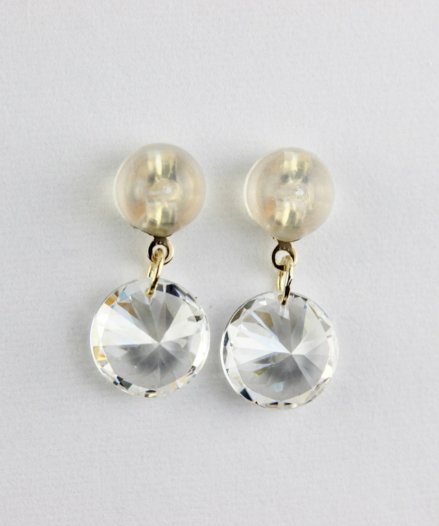 スモール ピナコテーカ pinacoteca 689 Bling Stone Cubic Earrings Lock K18YG