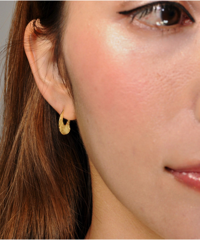 pinacoteca 707 Urban Shine Teardrop Stud Hoop Earrings K18YG 