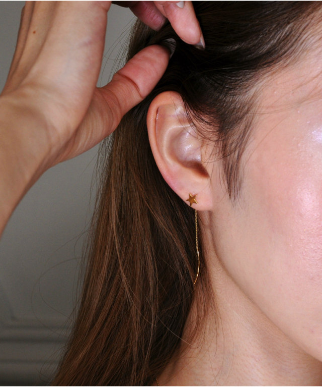 pinacoteca 713 Everyday Star Stud American Earrings K18YG 日本限定モデル K18YG ピアス ハート SI-1/2 J/K 0.428 ピアス(両耳用)