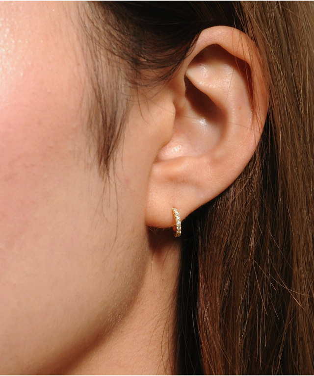 pinacoteca 716 Dazzle Diamond Hoop Earrings K18YG/ピナコテーカ 