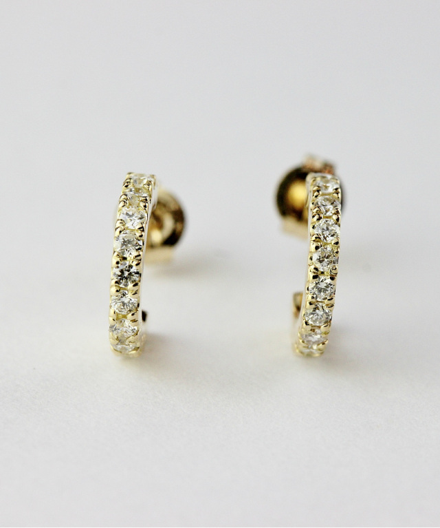k18ピアス pinacoteca 716 Dazzle Diamond Hoop Earrings K18YG