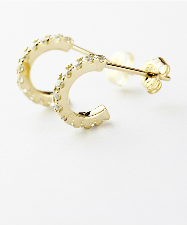 pinacoteca 716 Dazzle Diamond Hoop Earrings K18YG