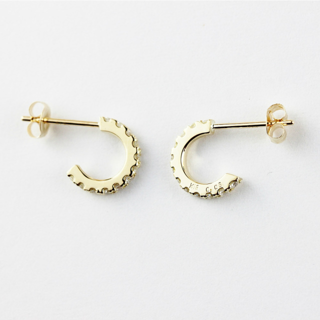 k18ピアス pinacoteca 716 Dazzle Diamond Hoop Earrings K18YG