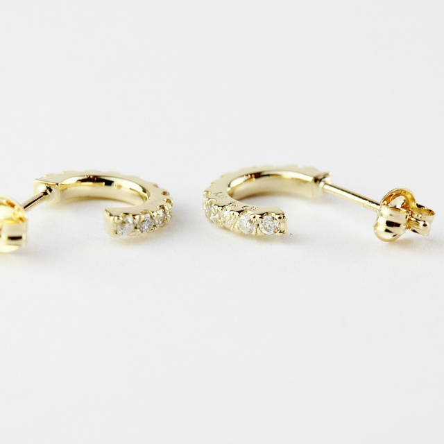 pinacoteca 716 Dazzle Diamond Hoop Earrings K18YG/ピナコテーカ