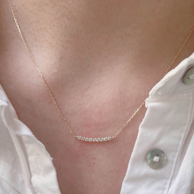 ピナコテーカ 758 チビ ダズル ダイヤモンド ライン ネックレス 18金  