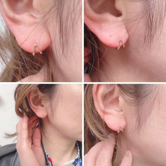 K18 フープピアス 2個 ピナコテーカ 760 タイニー ダブル フープピアス 18金