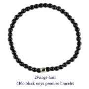 28vingt-huit 616o ブラック オニキス ブレスレット オペロン シルバー メンズ,ヴァンユイット Black Onyx Bracelet Silver925 mens
