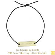 レデッサンドゥデュー 986 セイズザデイ 今を楽しもう 紐ブレスレット 18金,Dieu Seize The Day Cord Bracelet K18