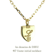 レデッサンドゥデュー 407 フレーム イニシャル 華奢ネックレス 18金,les desseins de DIEU Frame Initial Necklace K18